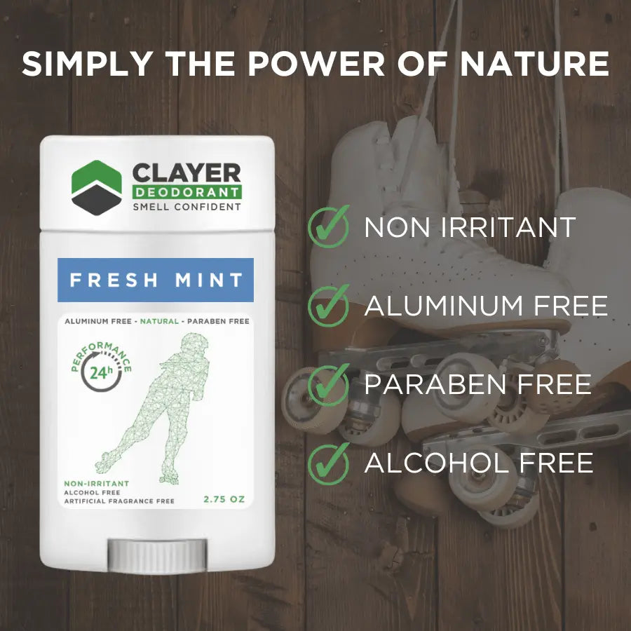 Clayer Natural Deodorant - Roller Skaters - 2.75 OZ - CLAYER