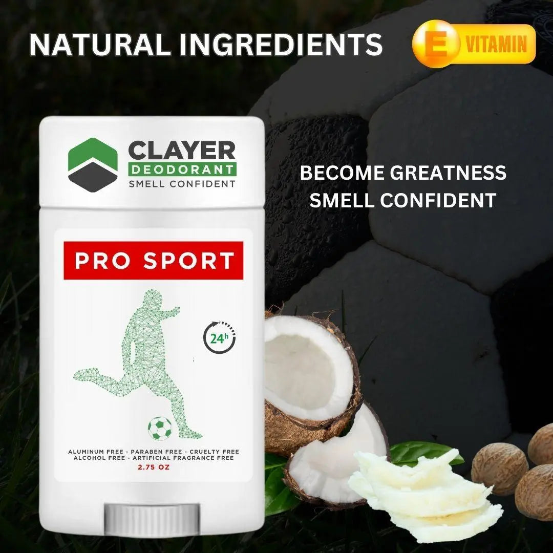 Clayer Natürliches Deodorant – Fußballspieler – 2.75 OZ – 3er-Pack – CLAYER