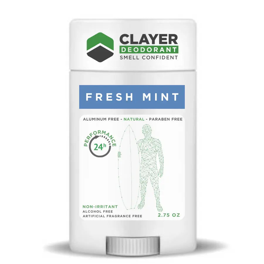 Clayer Natürliches Deodorant – Surfer – 2.75 OZ – 3er-Pack – CLAYER