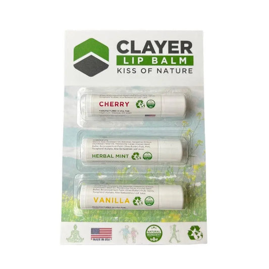 Натуральный бальзам для губ Clayer — 3 шт. — CLAYER