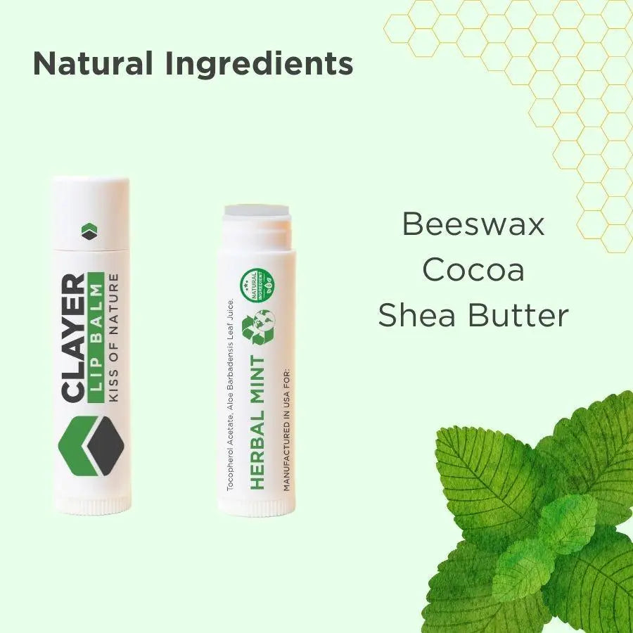 Clayer Natural Lip Balm - Pack of 3 - CLAYER