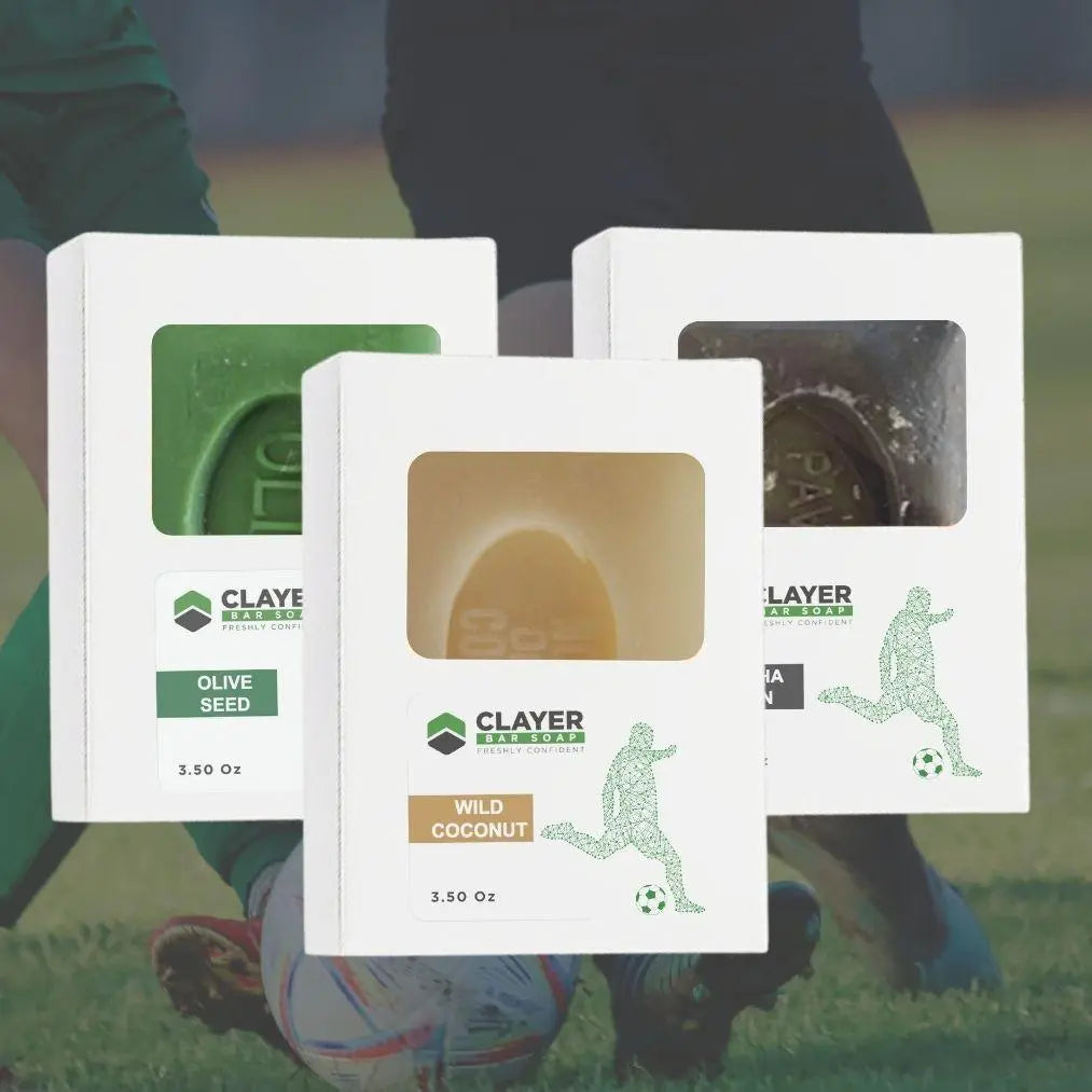 Clayer - Soccer Natural Bar Saippua - 3.5 oz - 3 kpl pakkaus - CLAYER