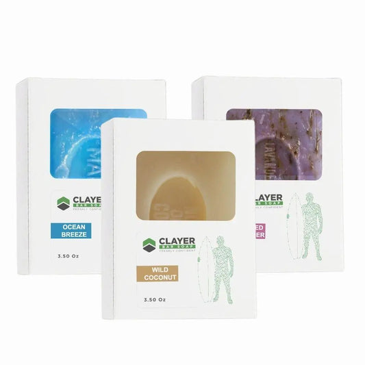 Clayer — Натуральное мыло Surf — 3.5 унции — Упаковка из 3 шт. — CLAYER