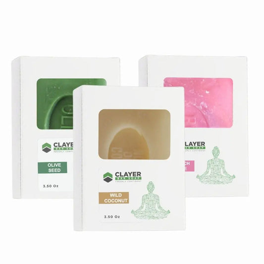 Clayer - Yoga - Jabón de barra natural - 3.5 oz - Paquete de 3 - CLAYER