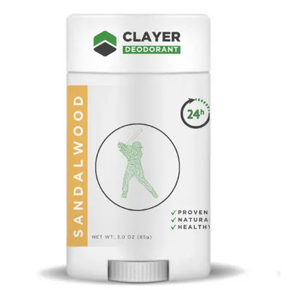 Natural Deodorant - Baseball Players - 3.35 OZ - NEW FORMULA - CLAYER