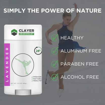 Natural Deodorant - Figure Skaters - 3.35 OZ - NEW FORMULA - CLAYER