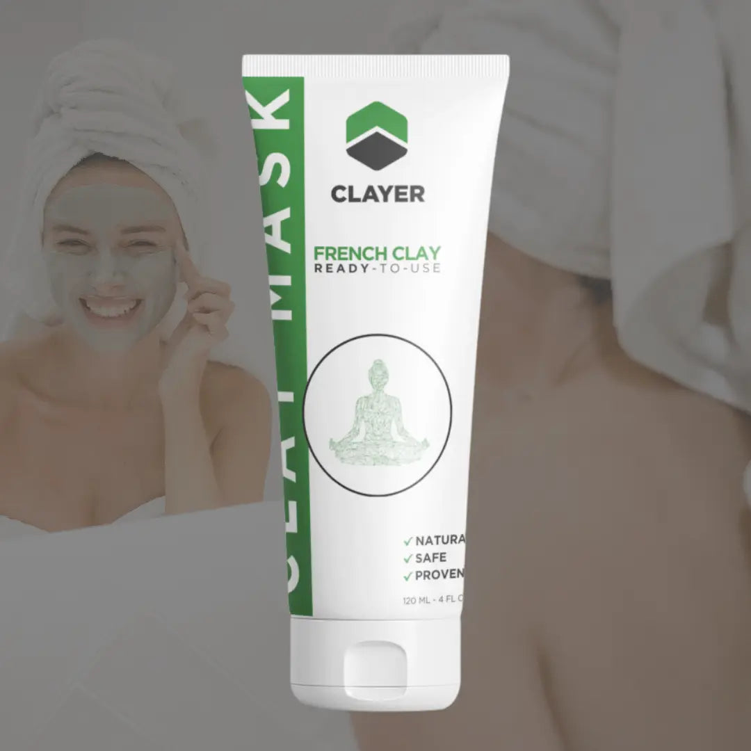 Clay Mask - 4FL.OZ. - Anti-Aging - Ready-to-Use healing clay - Facial Care CLAYER- green clay - healing clay - bentonite clay