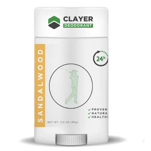 Natural Deodorant - Golfers 2.75 OZ - Aluminum Free CLAYER- green clay - healing clay - bentonite clay