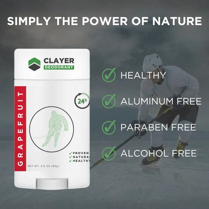 Natural Deodorant - Hockey Players - 3.35 OZ - NEW FORMULA - CLAYER