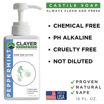 Organic Castile Soap - Motocross - FMX - 16 fl oz. - CLAYER