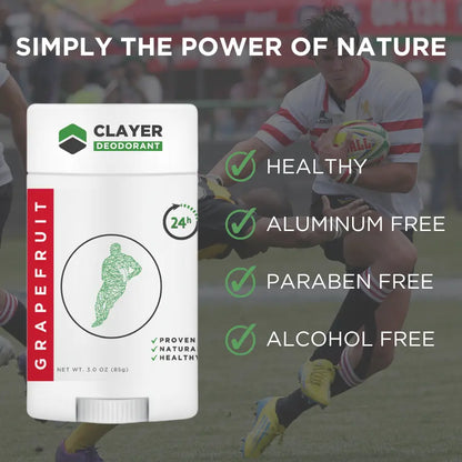 Natural Deodorant - Rugby - 3.35 OZ - NEW FORMULA - CLAYER