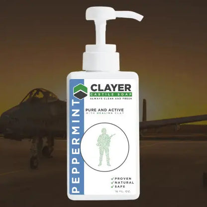 Organic Castile Soap - Military - 16 fl oz. - CLAYER