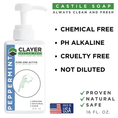 Organic Castile Soap - Scooter - 16 fl oz. - CLAYER