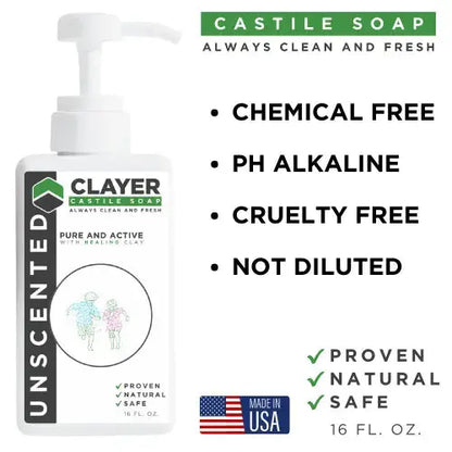 Organic Castile Soap - Kids - 16 fl oz. - CLAYER