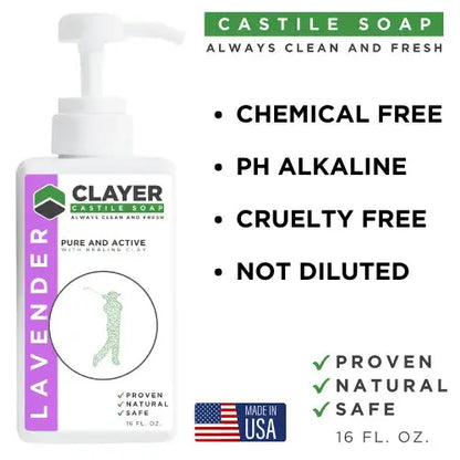 Organic Castile Soap - Golfers - 16 fl oz. - CLAYER