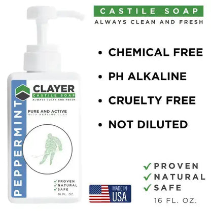 Organic Best Castile Soap - Hockey Players - 16 fl oz. - CLAYER