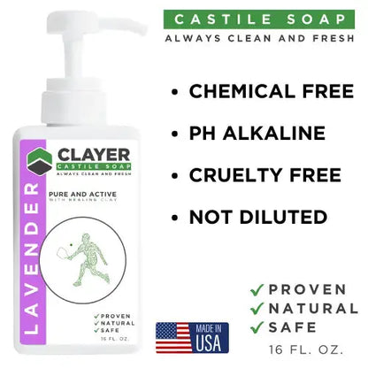 Organic Best Castile Soap - Pickleball Players - 16 fl oz. - CLAYER