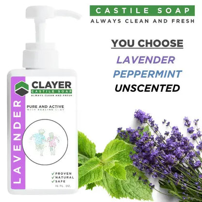 Organic Castile Soap - Kids - 16 fl oz. - CLAYER