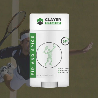 Best Natural Deodorant Tennis - 3.35 OZ - NEW FORMULA - CLAYER