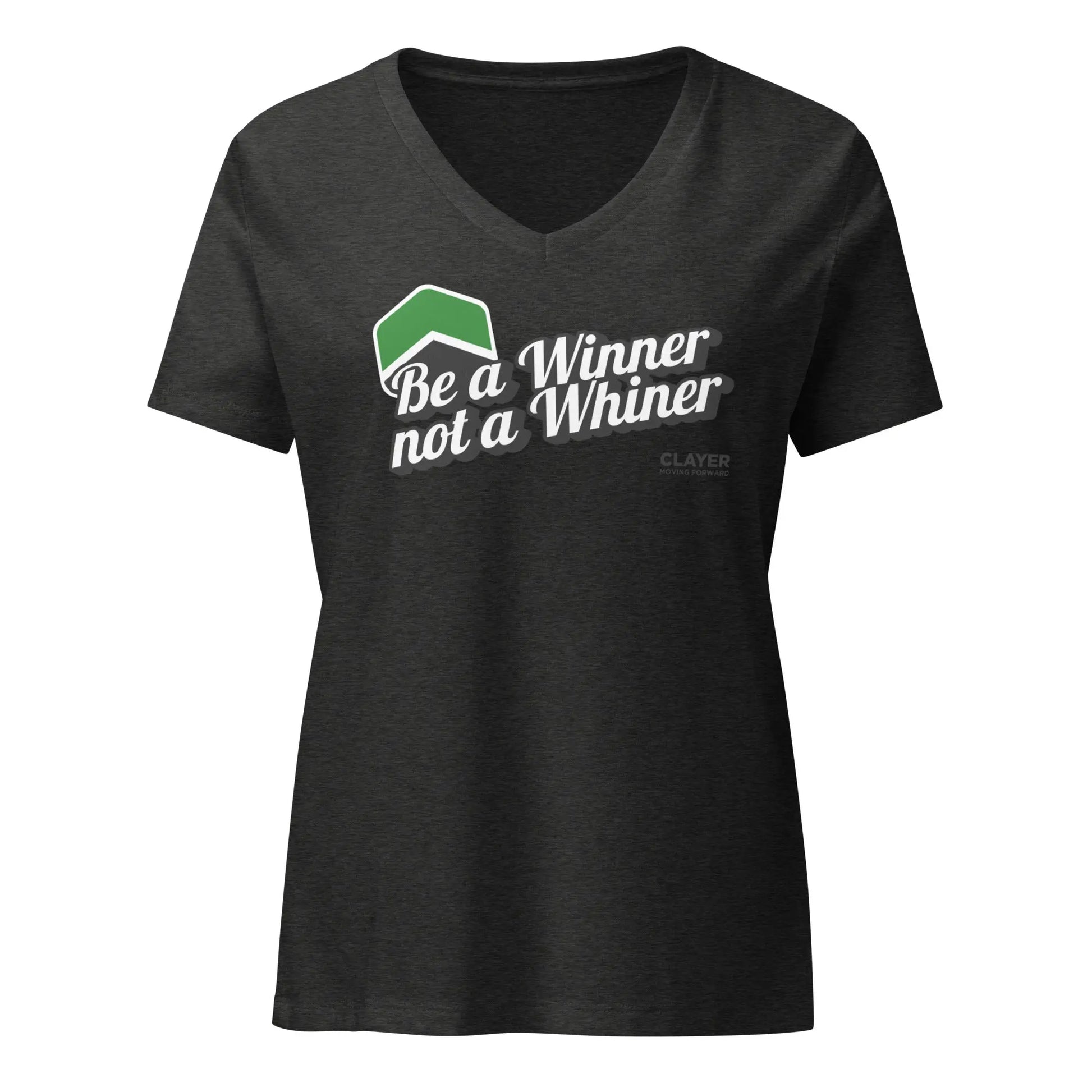 Be a Winner - Women’s relaxed v-neck t-shirt CLAYER- green clay - healing clay - bentonite clay