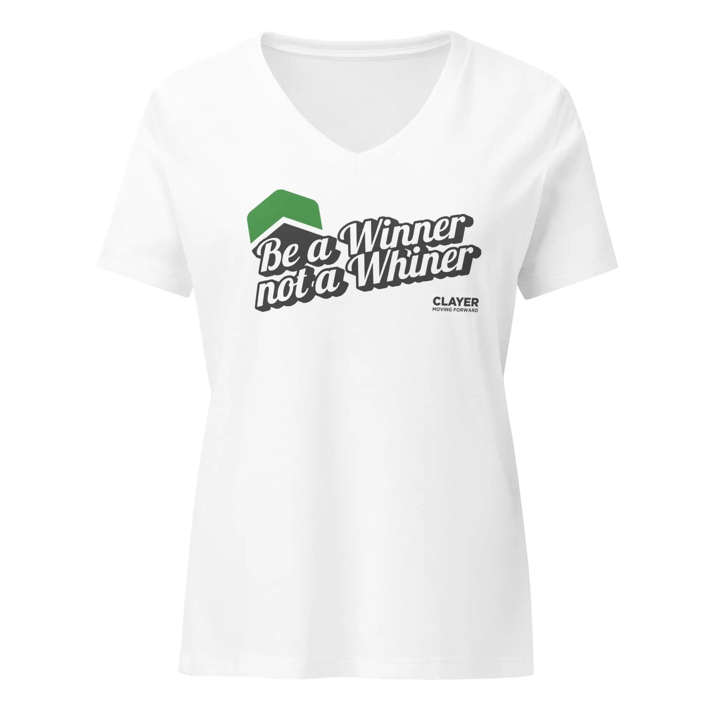 Be a Winner - Women’s relaxed v-neck t-shirt CLAYER- green clay - healing clay - bentonite clay