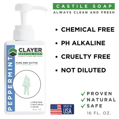 Organic Castile Soap - Workers - 16 fl oz. - CLAYER